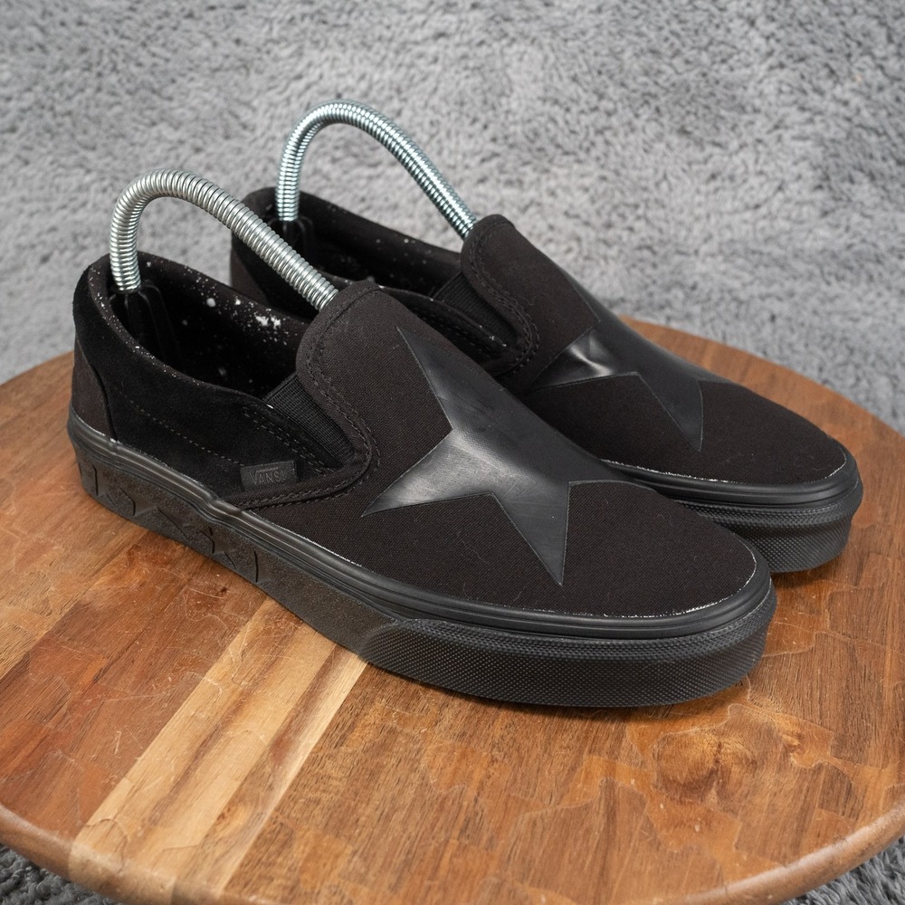 David Bowie Vans Black Star Slip On Womens Size 8